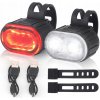 SVETLÁ OSVETLENIE BICYKLOV PREDNÉ ZADNÉ SVETLO USB LED SADA BICYKLOV