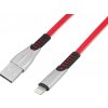 USB KÁBEL IPHONE 2.4A, ČERVENÝ, RÝCHLONABÍJAČKA 3.0, 1m, POWERLINE BW02.