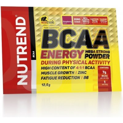 Nutrend BCAA Energy Mega Strong Powder, Príchuť malina, Balenie 20 sáčkov