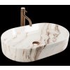 Rea Nadia, umývadlo na dosku 610x385x120 mm, imitácia kameňa - Marrone, REA-U9239