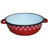 Metalac smaltovaná miska s 2 ušami 24 cm - 3,30L BODKY (Smaltovaná misa 3,3L ČERVENÁ BODKA)