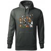 Zvieratká na triku - Mikina pánska Cape s kapucňou - 2XL ( Tm. bridlica (šedozelená) )