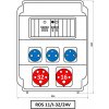 Rozvodnica 11M 16A+32A/400V/5P+2x250V 1x24V 5M istená IP54 - ROS 11/I-32/24V (SEZ DK)