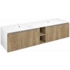 Sapho LOREA skrinka s dvojumývadlom 161x46x51,5cm (70+20+70cm), dub alabama/biela matná LE070-2231-09