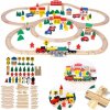 LandToys Drevená vláčikodráha 100 dielov