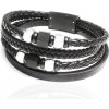 Kožený náramok čierny S1060230