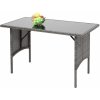 Mendler Poly ratanový jedálenský stôl HWC-G16, jedálenský stôl Záhradný stôl, Gastronómia 112x60cm sivá