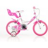 Dino bikes 164RN Bílá, růžový potisk 16