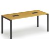 Rokovací stôl PRIMO SQUARE, 180x80 cm, buk + 2x stolová zásuvka TYP II, čierna