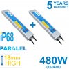 480W PARALEL PACK HYRITE 2x TLG-24E240C, profi LED napájací zdroj 2x 240W/24V = 480W, IP68, 18MM