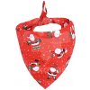 Vianočné Bandana šatka pre psov a mačky - šírka 60 cm - Červený Santa