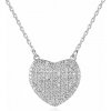 Adanito Strieborný náhrdelník srdce so zirkónmi EFN0000590