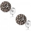 Šperky eshop - Strieborné náušnice 925, ligotavé guličky, oceľovosivé Preciosa krištále, 8 mm PC08.29