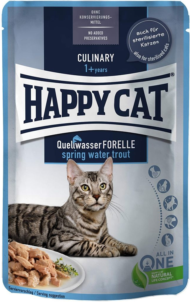 Happy Cat Pouches Meat in Sauce Culinary Quellwasser Forelle 85 g