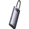 Baseus Metal Gleam USB-C HUB adaptér 2x HDMI / 3x USB 3.2 / PD / RJ45, šedý (WKWG040113)