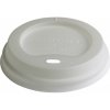 BIOplasty EKO BIO VIEČKA NA POHÁRE kompostovateľné na teplé nápoje priemer 62 mm ploché s dierkou biele 50 ks