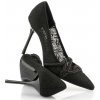 LODIČKY KARL LAGERFELD SARABANDE SIGNATURE LOGO COURT BLACK SATIN TEXT MONO