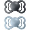 Bibs cumlíky kaučuk 2 ks Supreme 6-18 mesiacov Iron/baby blue