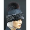 Splus Dámska kožušinová čiapka s brmbolcom z mývala - 4781 napalan Veľkosť: 54/55 cm