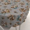 Biante Bavlnený oválny obrus Sandra SA-622 Hnedé orchidey na sivom 120x160 cm