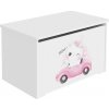 Truhlica na hračky Daria biela s potlačou Mačka