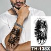REBELULU Vodeodolné dočasné tetovačky pre ženy Fejkové tetovanie Dočasné tetovanie Wolf Moon Forest Waterproof Tattoo Warrior Soldier Body Art Arm Fake Tattoo Men Women
