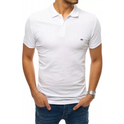 Dstreet pánske Polo tričko s límčekom Aurea biele