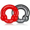 Oxballs Ultraballs 2-Pack Cockring Steel & Red, sada 2 ks elastických erekčných krúžkov