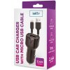 SETTY autonabíjačka 1x USB 2,4A čierna + microUSB kábel 1,0 m (GSM108844)