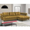 Rohová sedacia súprava Paris, horčicová žltá látka, pravý roh