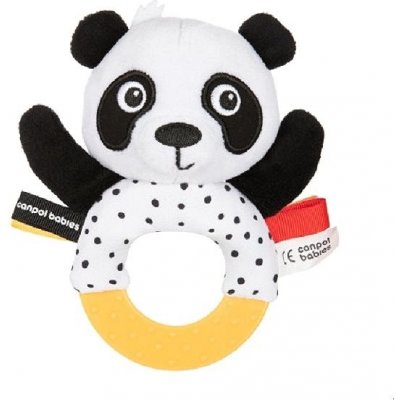 Hrkálka Canpol babies Senzorická hračka Panda s hryzátkom a hrkálkou BabiesBoo (5901691870727)