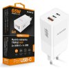 Aligator GaN, Power Delivery 65W, 2xUSB-C, 1xUSB-A, biela