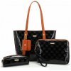 Miss Lulu Kabelkový 4 set - lesklý s monogramom, čierny
