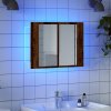 vidaXL LED zrkadlová skrinka staré drevo 60x12x45 cm kompozitné drevo 856282