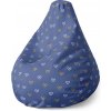 Sablio Sedací vak Pear Srdiečka na modrej - 70 x 95 x 15 cm