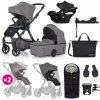 PETITEMARS Kočík Petite&Mars Icon RWS XXL + Cybex Aton B2 i-Size + základňa Farba: Dove Grey
