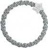 By Eloise London Metallic Silver Star náramok / gumička do vlasov ash