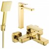 MEXEN/S - Cetus R45 Set umývadlovej a vaňovej batérie s príslušenstvom, zlato 744313R45-50