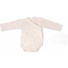 Detské body zavinovacie z merino vlny a hodvábu Cosilana s dlhým rukávom krémové