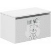 Drevený box na hračky, LOVE WHITE