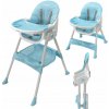 Krzesełko do karmienia BabyStar modrá s reguláciou a pásmi