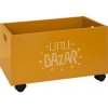 Atmosphera for Kids drevený box na kolieskach okrový 28x48x28 cm