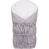 LITTLE ANGEL Zavinovačka šnurovacia pevný chrbát ANGEL - Outlast® 77x77cm šedá-biele hviezdičky