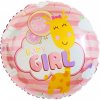 Godan Fóliový balón - Baby girl, kruh 45 cm