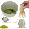 5-DIELNA SÚPRAVA NA MATCHA ČAJ KERAMIKA MISKA CHASEN METLIČKA SITKO LYŽIČKA