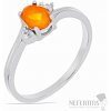 Nefertitis Prsteň strieborný s oranžovým opálom a zirkónmi Ag 925 026295 OROP - 57 mm (US 8), 2,4 g