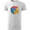 Rubikova kocka kreslená - Klasické pánske tričko vyššej gramáže - 2XL ( Biela )