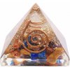 Nefertitis Orgonit pyramída čakrová s kryštálom krištáľu NF4671 - 4 x 4 cm
