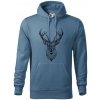 Jeleň kresba - Mikina pánska Cape s kapucňou - XL ( Denim )