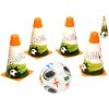 Futbalové kužele 18 cm 4 ks s loptou 12 cm